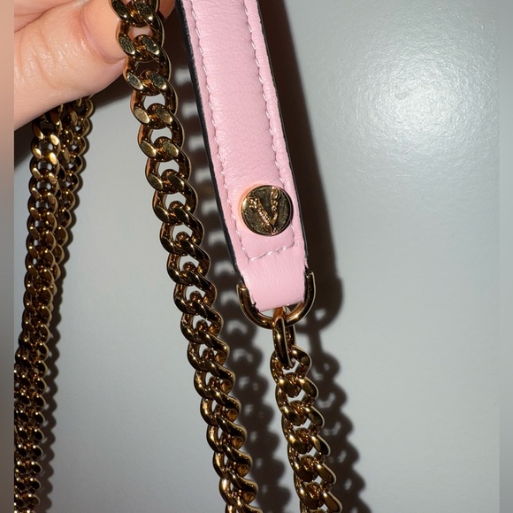 Versace Faux Fur Quilted Virtus Bag English Rose - Picture 3 of 10